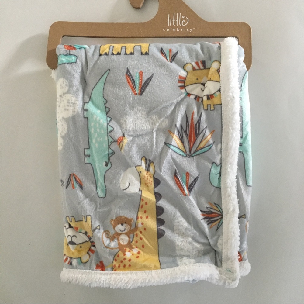 NEW Baby Blanket Multicolor Pattern Sherpa Reverse Baby Gift | Little Celebrity